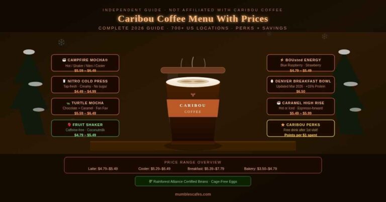 caribou coffee menu with prices